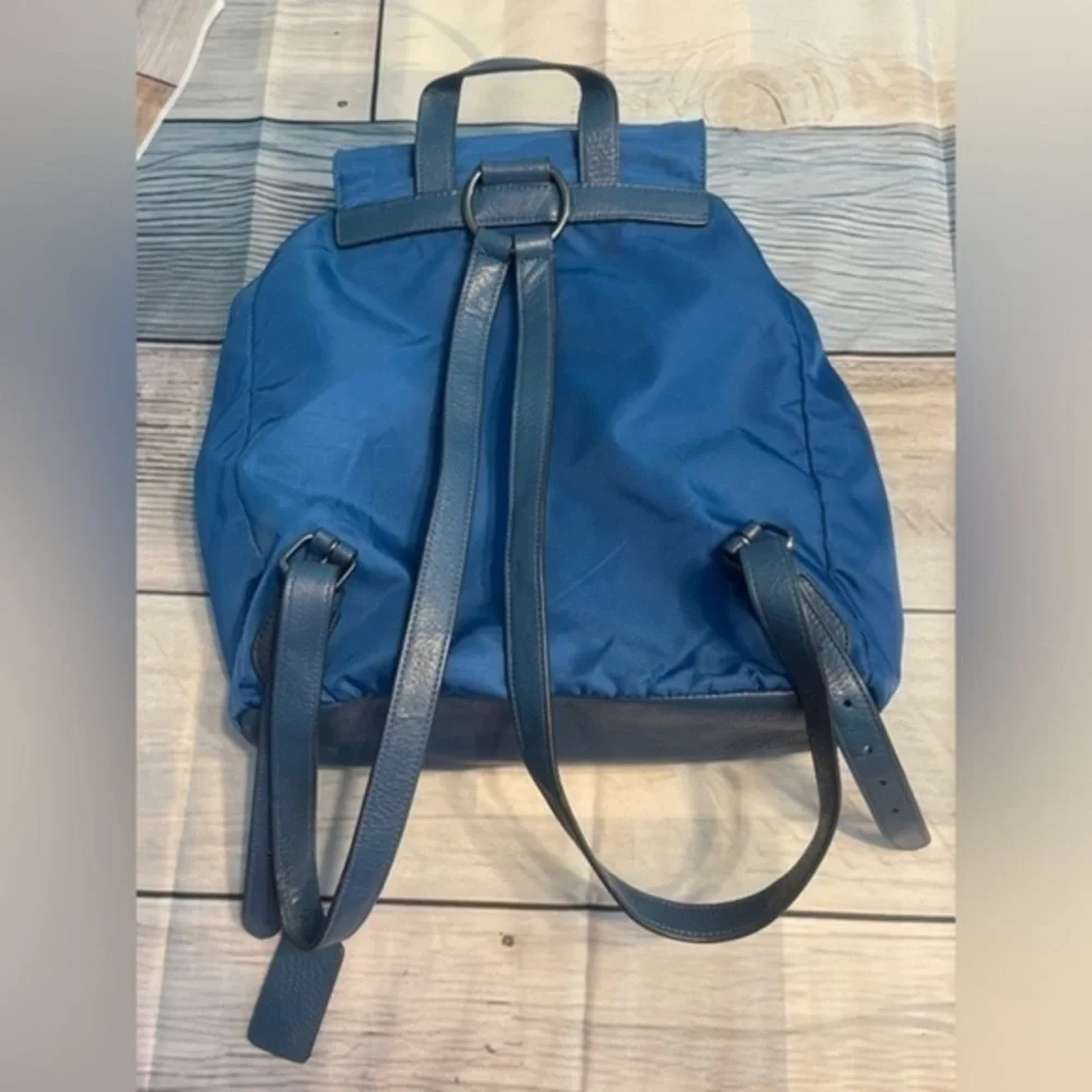 COACH Unisex Blue Nylon and Leather Medium size Backpack F58814 Vintage - Picture 2 of 13